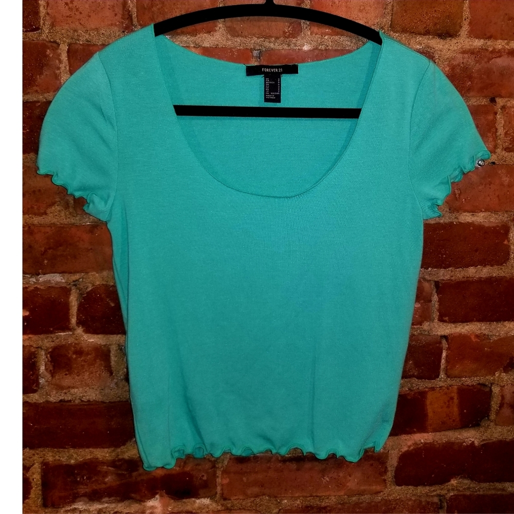 Teal Crop Top, Forever 21, Size Sm